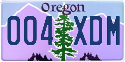 OR license plate 004XDM