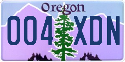 OR license plate 004XDN