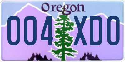 OR license plate 004XDO