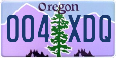 OR license plate 004XDQ