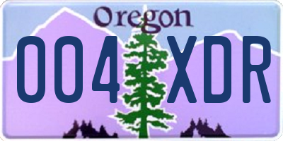 OR license plate 004XDR