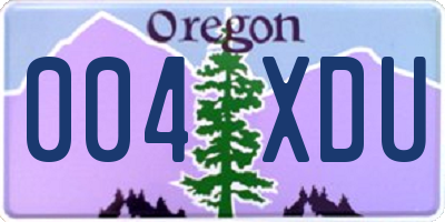 OR license plate 004XDU