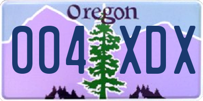 OR license plate 004XDX