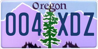 OR license plate 004XDZ