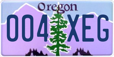 OR license plate 004XEG