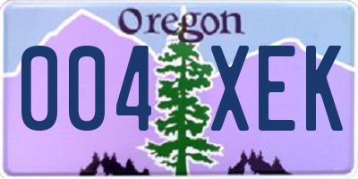 OR license plate 004XEK