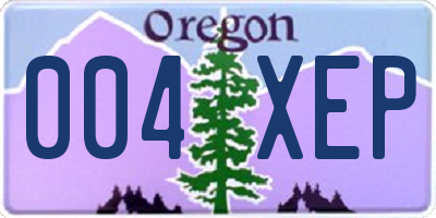 OR license plate 004XEP