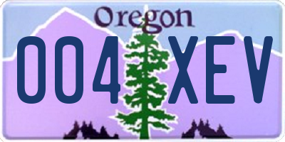 OR license plate 004XEV