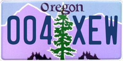 OR license plate 004XEW
