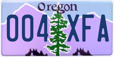 OR license plate 004XFA