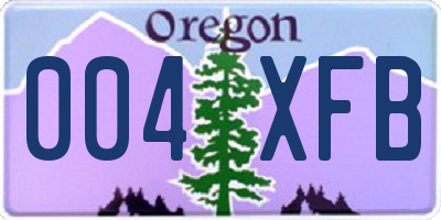 OR license plate 004XFB