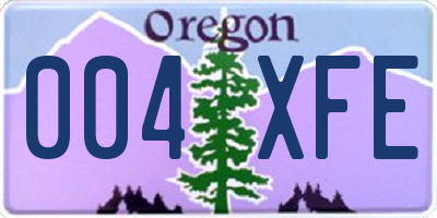 OR license plate 004XFE