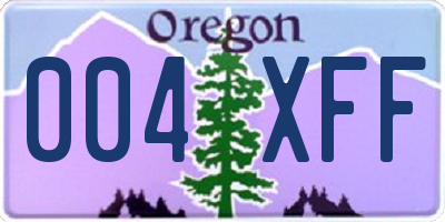 OR license plate 004XFF