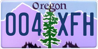 OR license plate 004XFH