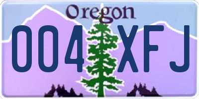 OR license plate 004XFJ