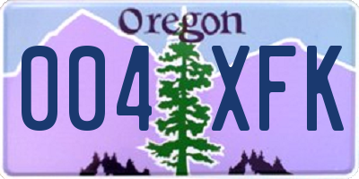 OR license plate 004XFK