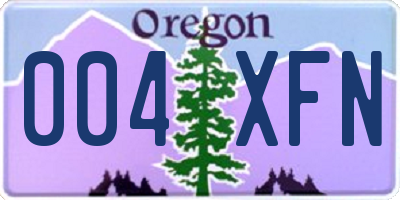 OR license plate 004XFN