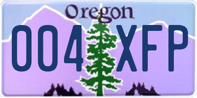 OR license plate 004XFP