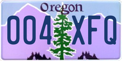 OR license plate 004XFQ