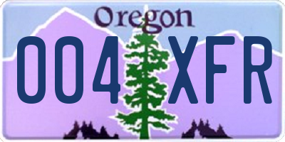 OR license plate 004XFR