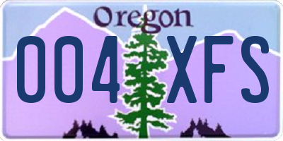 OR license plate 004XFS