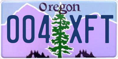 OR license plate 004XFT