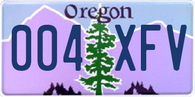 OR license plate 004XFV