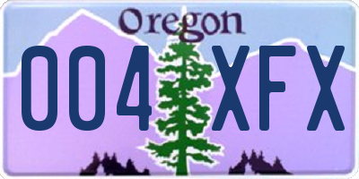 OR license plate 004XFX