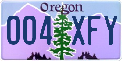 OR license plate 004XFY