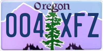 OR license plate 004XFZ