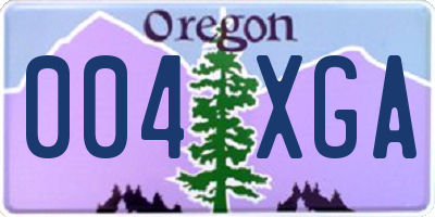 OR license plate 004XGA