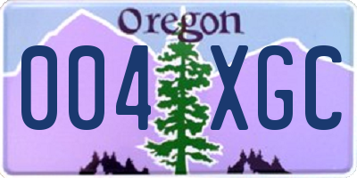 OR license plate 004XGC