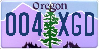 OR license plate 004XGD