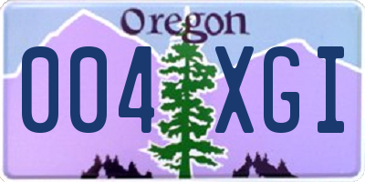 OR license plate 004XGI