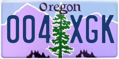 OR license plate 004XGK