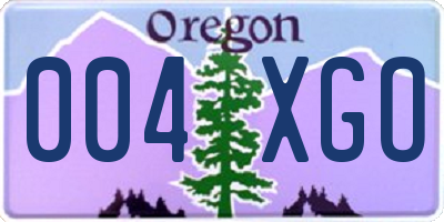 OR license plate 004XGO