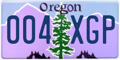 OR license plate 004XGP
