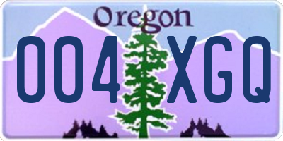 OR license plate 004XGQ