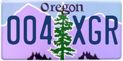 OR license plate 004XGR