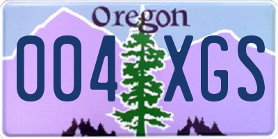 OR license plate 004XGS