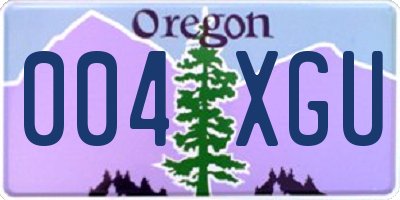 OR license plate 004XGU