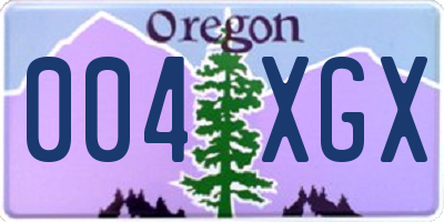OR license plate 004XGX