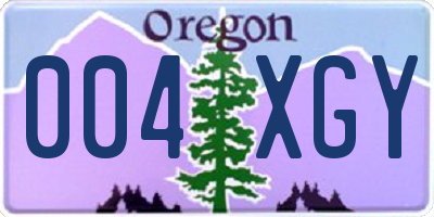 OR license plate 004XGY