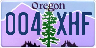 OR license plate 004XHF