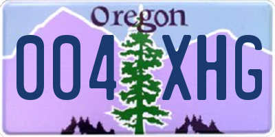 OR license plate 004XHG