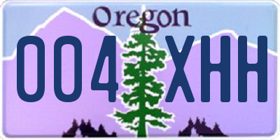 OR license plate 004XHH