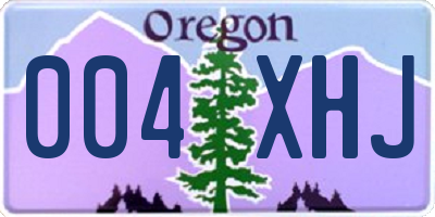 OR license plate 004XHJ
