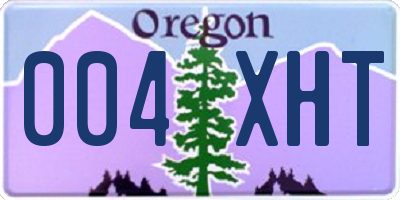 OR license plate 004XHT