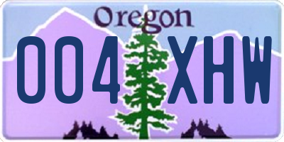 OR license plate 004XHW