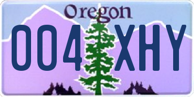 OR license plate 004XHY